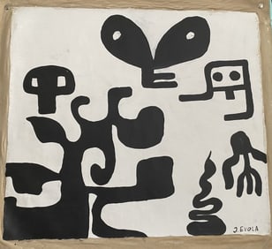 Vintage Abstract Painting J. Evola (After Artist)