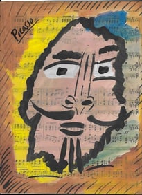 Mixed Media Pablo Picasso Drawing on Paper (after artist)