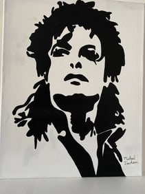 Micheal Jackson Acrylic painting Black & White art canvas (after)