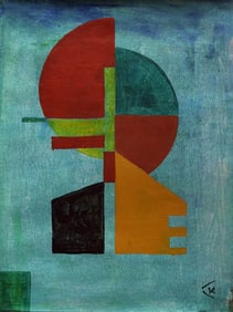 Vintage Abstract Canvas K, Modern Art 20th Century