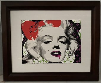 Marylin Monroe Print on Paper with wood frame