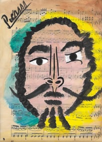 Mixed Media Pablo Picasso Drawing on Paper (after artist)