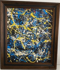 Jackson Pollock Painting on Canvas Framed