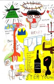 Jean Basquiat Expressionism Print on Thick Paper.