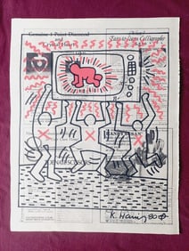 Keith Haring Newspaper - Untitled,1980 Keith Haring Newspaper Marker Art