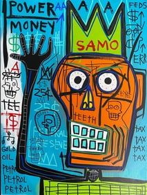 1983 Liberty Basquiat Painting on Canvas size: 24 by 20 inches