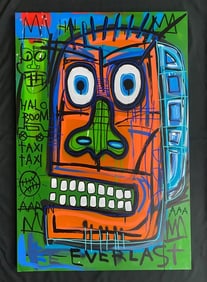 Basquiat Painting "1984 Valve" on Canvas