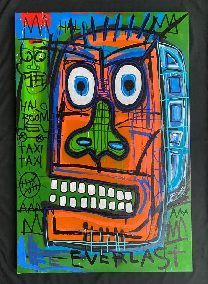 Basquiat Painting "1984 Valve" on Canvas (1 of 7)