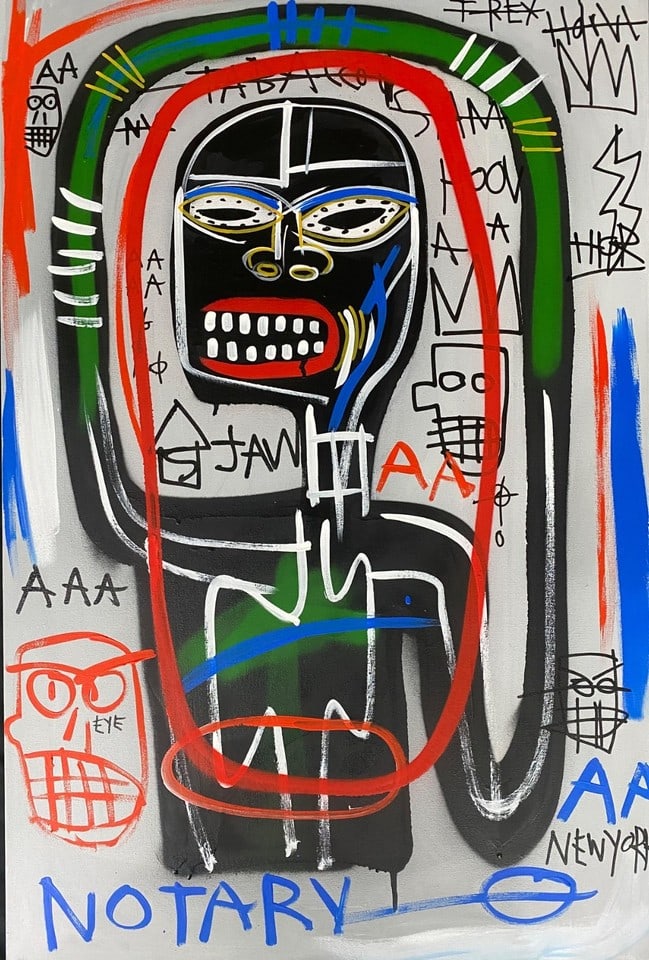 Basquiat Painting "1983 NY" on Canvas (1 of 5)