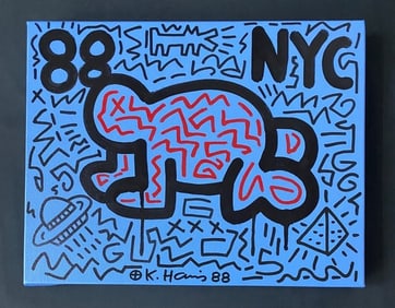Keith Haring Painting SIGNED NYC POP SHOP