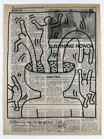 Keith Haring Newspaper - Untitled,1983 Keith Haring Newspaper Marker Art - Keith Haring - Untitled,