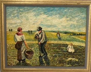Farm Land Painting on Canvas / wood frame