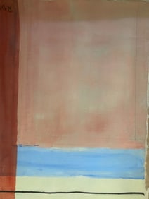 Abstract Painting on Canvas Signed RD 80 , Modern Art