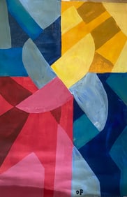 Otto Freundlich Old 20th Century Modern Art Painting on Canvas