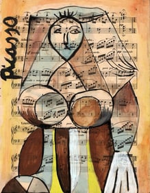 Mixed Media Pablo Picasso Drawing on Paper After (artist)