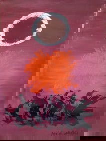 Aldolph Gottlieb Old 20th Century Modern Art Painting on Canvas