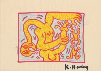 Large Abstract Ocean Waves Painting on Cardboard