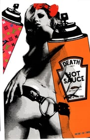 LARGE Signed Graffiti Pop Art Print Death NYC