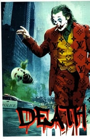 LARGE Signed Graffiti Pop Art Print Death NYC