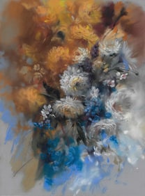 Drawing Pastel realism flowers