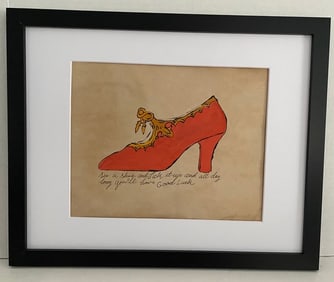 Andy Warhol (Ame 1928-87) Mixed Media Painting on Paper. Pop Art Era.After Artist