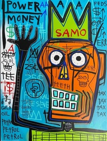 1983 Liberty Basquiat Painting on Canvas size: 24 by 20 inches