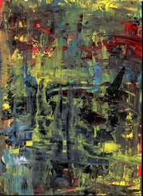 Abstract Painting on Paper stamp on verso