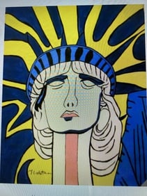 Vintage Abstract Canvas  Roy Lichtenstein , Modern Art 20th Century