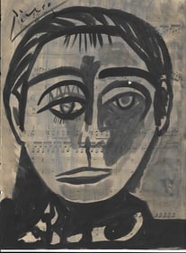 Mixed Media Pablo Picasso Drawing on Paper After (artist)