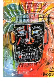 Jean Basquiat Expressionism Print on Thick Paper.