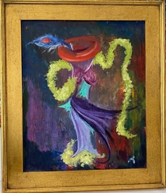 Original Painting on Cardboard Framed Hand paint Artist Unknown