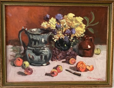 Original Painting on Canvas signed Cunninghan