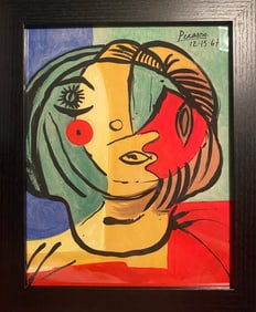 Pablo Picasso Drawing, Stamp on Verso