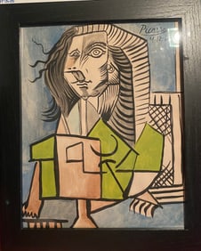 Pablo Picasso Drawing, Stamp on Verso