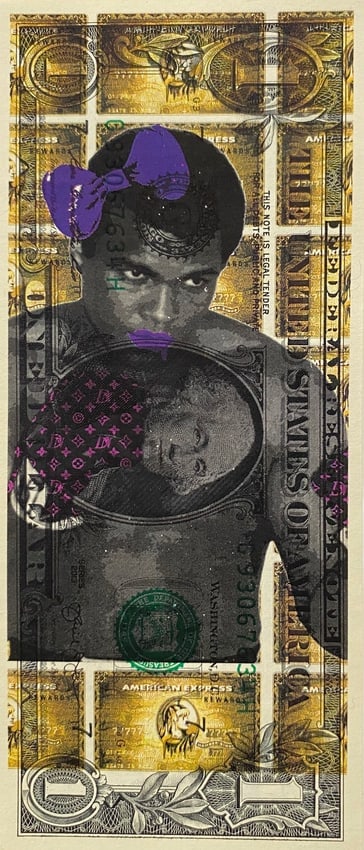 Andy Warhol Keith Haring inspired Drawing: Andy Warhol Keith Haring inspired Drawing on $1 Dollar Bill Pop Art .Real drawing on a dollar bill, 8x11 unframed.Sold as in the style and manner of the artist.see photo. See photo. We Pack and we do