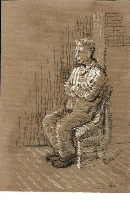 Joseph Smedley 1922-2016 British Modernist Figurative Drawing 1960: Joseph Smedley 1922-2016 British Modernist Figurative Drawing 1960 on Paper Stamped Joseph Smedley Studio. Dr Joseph Smedley was born In Nottingham in 1922. The son of a coal miner, he was to become a