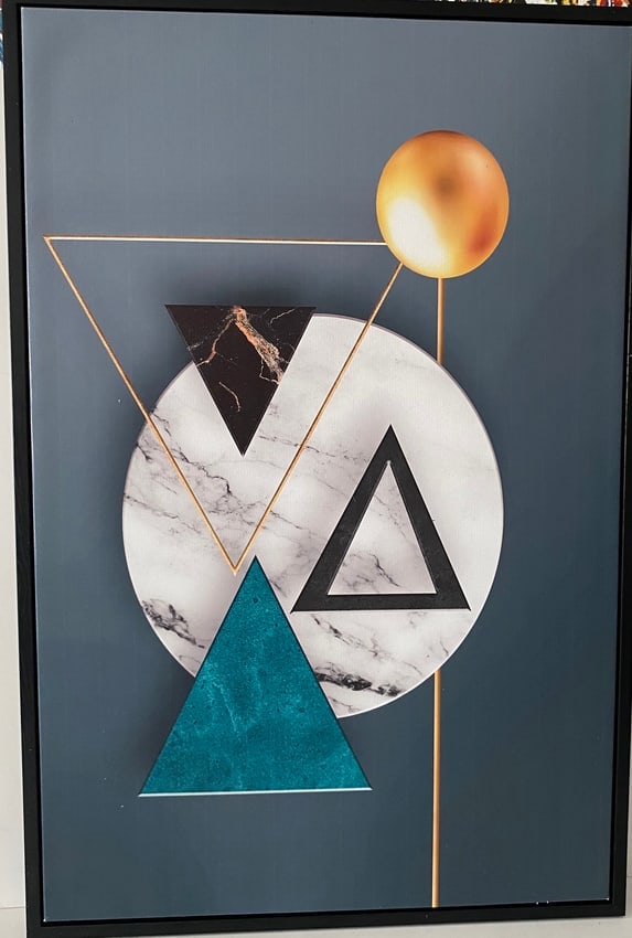 Geometric Nordic Modern Design, Black Frame: Geometric Nordic Modern Design, Black Frame Stretch Canvas Print ready to hang .approx size:23 x 15. Stretch .see photo.We pack & Ship for you. We take care of the shipping services in house.