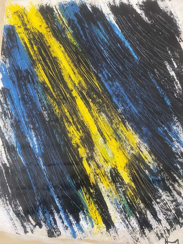 Abstract Painting on Canvas Signed Hans Hartung , Modern Art: Abstract Painting on canvas Signed Hans Hartung, Modern Art. Approx Canvas Measurements: 19 1/2 x 15 1/2 inches.This painting is sold Not stretched Canvas Only, Rolled up in a professional shipping tu