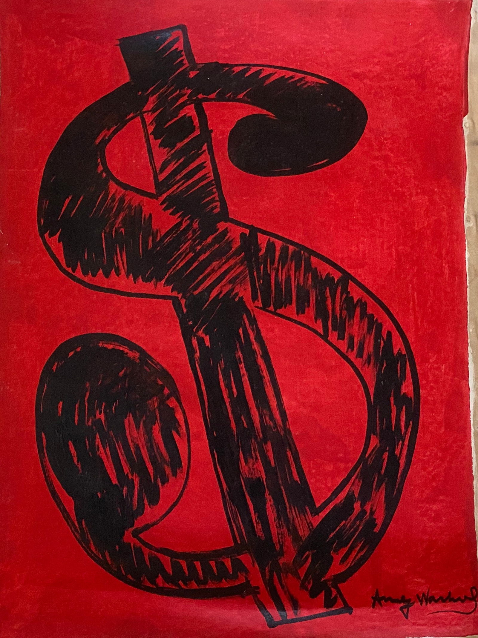 Abstract Painting on Canvas Signed Andy Warhol (1 of 2)