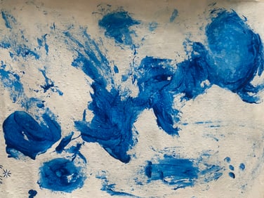 Yves Klein Old 20th Century Modern Art Painting on Canvas