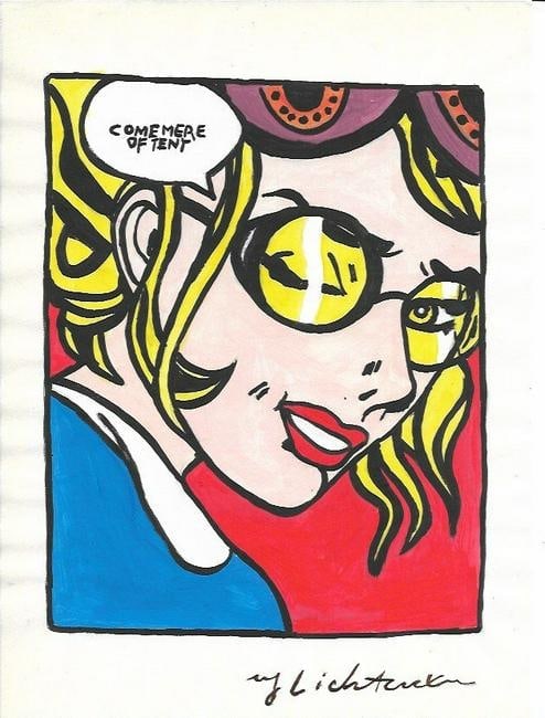 Roy Lichtenstein drawing on Paper: Roy Lichtenstein drawing on Paper.Size 11 1/2 x 8. Unframed. Provenance: Private Collector, NY. No Coa.(after artist) Roy Fox Lichtenstein (October 27, 1923 - September 29, 1997) was an American pop a