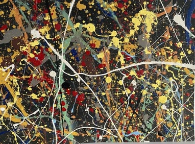 Jackson Pollock Abstract Painting on Paper