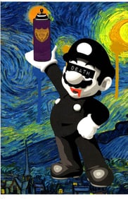 LARGE Signed Graffiti Pop Art Print Death NYC