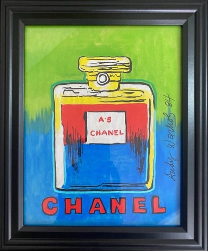 Andy Warhol Drawing, Stamp on Verso (chanel): Andy Warhol Drawing, Stamp on Verso, Drawing on paper. Image Approximately Size:10 x 8 inches.The frame measures 10 x 12 inches . This Drawing does not carry established document provenance, nor is an