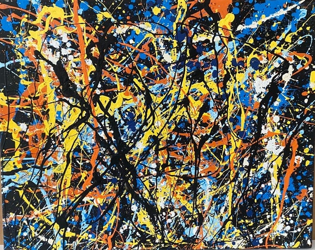Jackson Pollock Abstract Painting on Canvas (1 of 2)