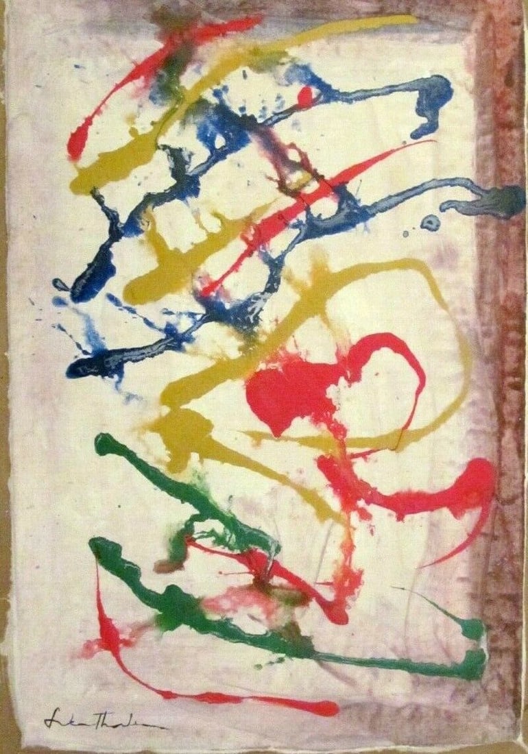 Abstract acrylic on canvas after H.Frankenthale (after artist) (1 of 5)