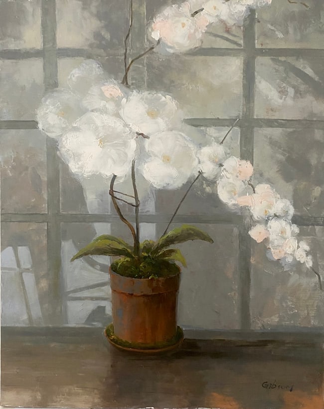 Vintage Painting on Canvas signed Gibson: Vintage Painting on Canvas by Gibson.ot signed size: 30 x 24.SEE PHOTOS as part of the description.some paint missing on lower corners. It does not come with any paper work verifying of its authentici