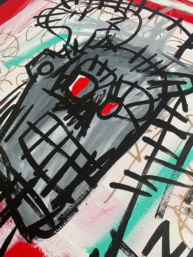 Jean Michel Basquiat Large Painting Fits Basquiat 1983 Brooklyn - 4