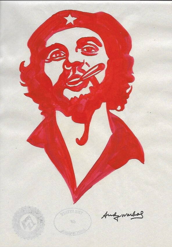 Andy Warhol Mixed Media on Paper: Andy Warhol Mixed Media on Paper. On verso, also stamp. Approx Size: 11 3/4 x 8 1/2 inches. All lots that do not carry established documented provenance nor any past record of auction history record