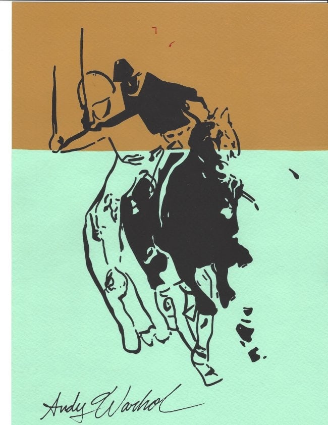 Andy Warhol - Mixed Media on paper: Andy Warhol Mixed Media on Paper, Size Approx Size: 11 3/4 x 8 1/2 inches NY Collector. Sold after and in the style or manner of the artist.After Artist The piece has no formal documentation or